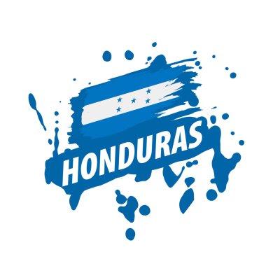 Beyaz arkaplanda Honduras bayrağı, vektör illüstrasyonu