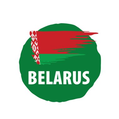 Beyaz Rusya bayrağı, beyaz bir arka plan üzerinde vektör çizim