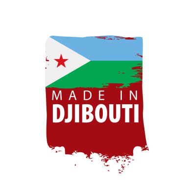 Cibuti bayrağı, beyaz bir arka plan üzerinde vektör çizim