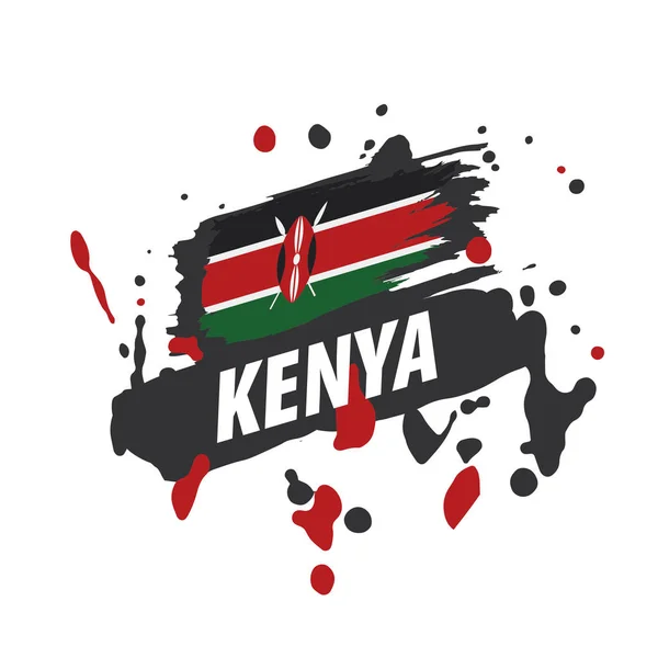 Kenya flag, vector illustration on a white background — Stock Vector