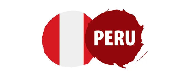 Peru flag, vector illustration on a white background — Stock Vector