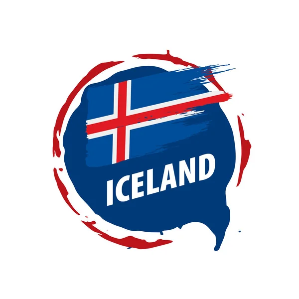 Bendera Islandia, gambar vektor pada latar belakang putih - Stok Vektor
