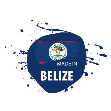 Belize bayrağı, beyaz bir arka plan üzerinde vektör çizim