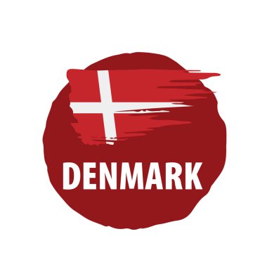 Danimarka bayrağı, beyaz bir arka plan üzerinde vektör çizim