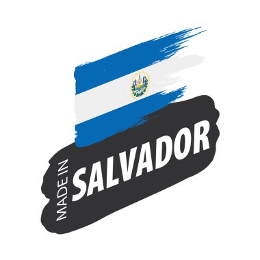 Salvador bayrağı, beyaz arkaplanda vektör çizimi