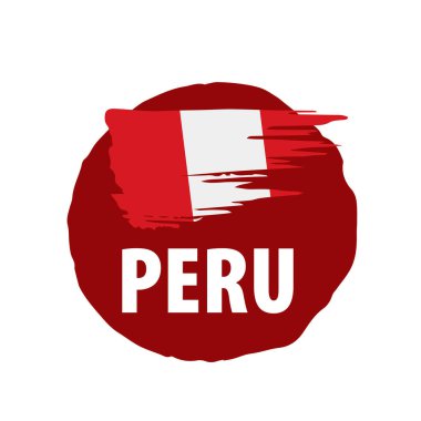 Peru bayrağı, beyaz bir arka plan üzerinde vektör çizim