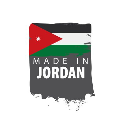 Ürdün bayrağı, beyaz arkaplanda vektör illüstrasyonu