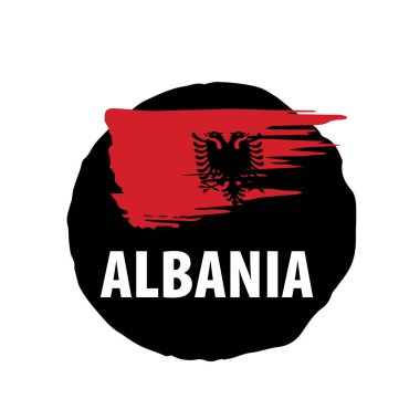 Arnavutluk bayrağı, beyaz bir arka plan üzerinde vektör çizim