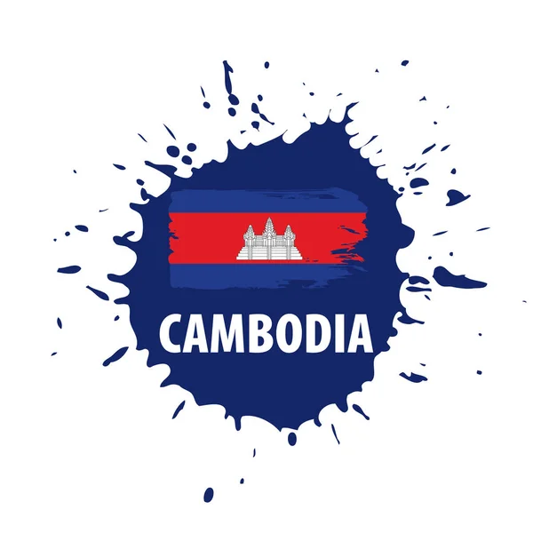 Bandera de Camboya, ilustración vectorial sobre fondo blanco — Vector de stock
