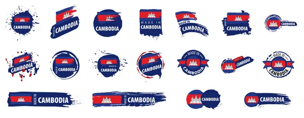 Σημαία της Καμπότζης, εικονογράφηση διάνυσμα σε λευκό φόντο — Διανυσματικό Αρχείο