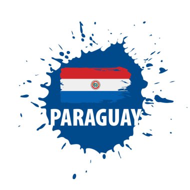 Paraguay bayrak, beyaz bir arka plan üzerinde vektör çizim