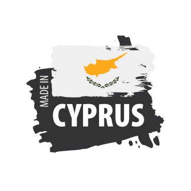 Kıbrıs bayrağı, beyaz bir arka plan üzerinde vektör çizim