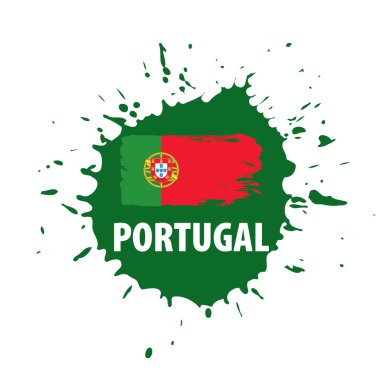 Portekiz bayrağı, beyaz bir arka plan üzerinde vektör çizim