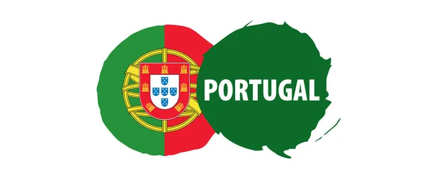 Vlag van Portugal, vectorillustratie op een witte achtergrond — Stockvector