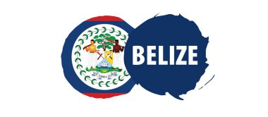Belize bayrağı, beyaz bir arka plan üzerinde vektör çizim