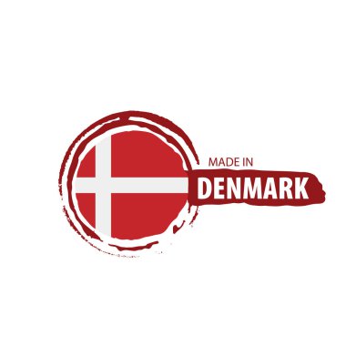 Danimarka bayrağı, beyaz bir arka plan üzerinde vektör çizim