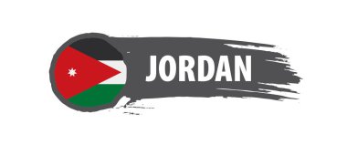 Ürdün bayrağı, beyaz arkaplanda vektör illüstrasyonu