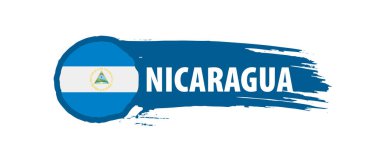 Nikaragua bayrağı, beyaz bir arka plan üzerinde vektör çizim