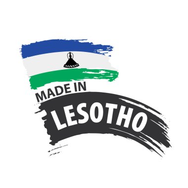 Lesoto bayrağı, beyaz bir arka plan üzerinde vektör çizim