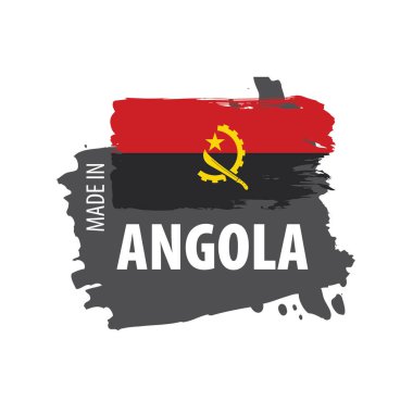 Angola bayrağı, beyaz bir arka plan üzerinde vektör çizim