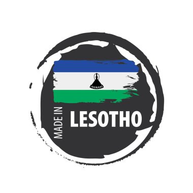 Lesoto bayrağı, beyaz bir arka plan üzerinde vektör çizim