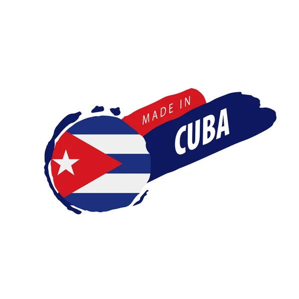 古巴国旗，白色背景上的矢量插图 — 图库矢量图片