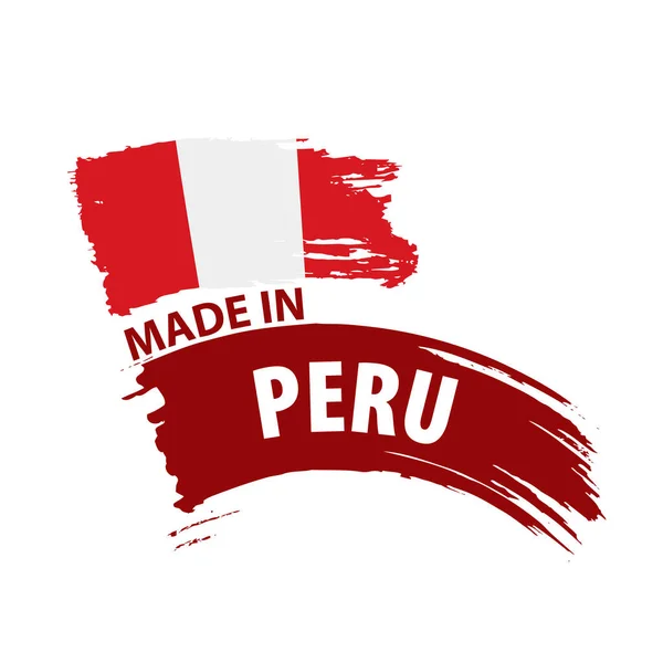 Bandiera Perù, illustrazione vettoriale su sfondo bianco — Vettoriale Stock