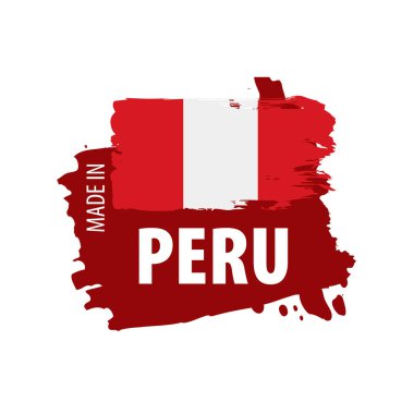 Peru bayrağı, beyaz bir arka plan üzerinde vektör çizim