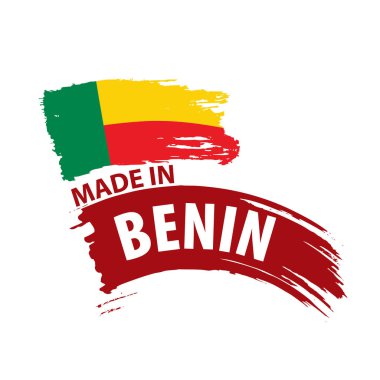 Benin bayrağı, beyaz bir arka plan üzerinde vektör çizim