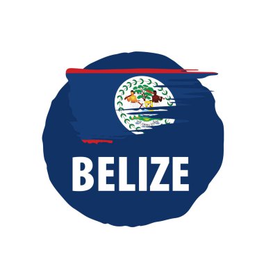 Belize bayrağı, beyaz bir arka plan üzerinde vektör çizim