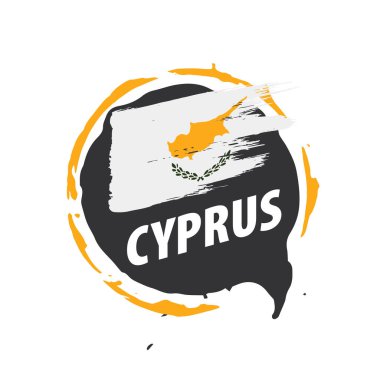 Kıbrıs bayrağı, beyaz bir arka plan üzerinde vektör çizim