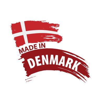 Danimarka bayrağı, beyaz bir arka plan üzerinde vektör çizim