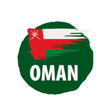 Umman bayrağı, beyaz bir arka plan üzerinde vektör çizim