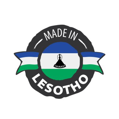 Lesoto bayrağı, beyaz bir arka plan üzerinde vektör çizim