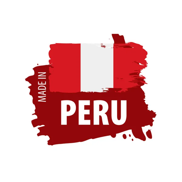 Peru flag, vector illustration on a white background — Stock Vector