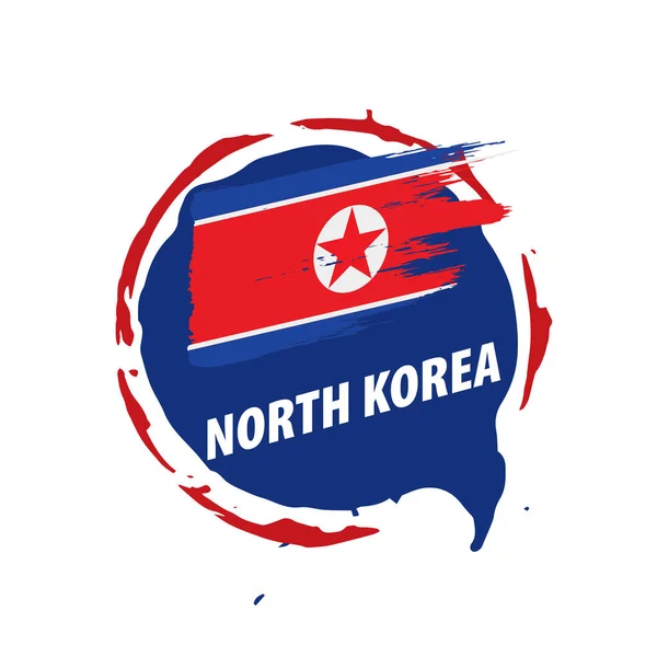Bandera de Corea del Norte, ilustración vectorial sobre fondo blanco — Archivo Imágenes Vectoriales