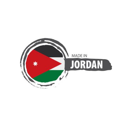 Ürdün bayrağı, beyaz arkaplanda vektör illüstrasyonu