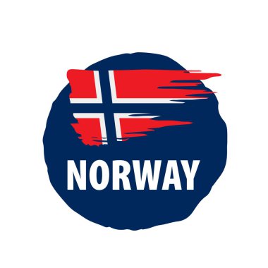 Norveç bayrağı, beyaz bir arka plan üzerinde vektör çizim