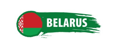 Beyaz Rusya bayrağı, beyaz bir arka plan üzerinde vektör çizim