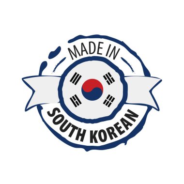 Güney Kore bayrağı, beyaz bir arka plan üzerinde vektör çizim