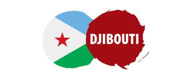 Cibuti bayrağı, beyaz bir arka plan üzerinde vektör çizim