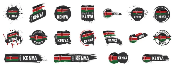 Флаг Кении, векторная иллюстрация на белом фоне — стоковый вектор