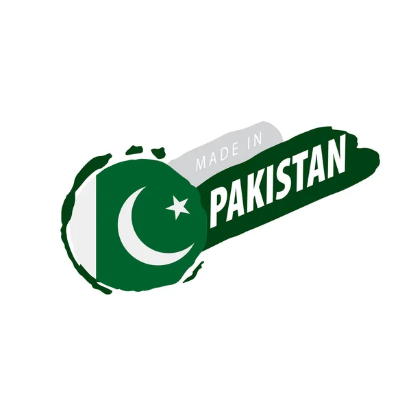 Pakistan flag, vector illustration on a white background — Stock Vector