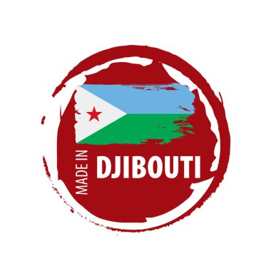 Cibuti bayrağı, beyaz bir arka plan üzerinde vektör çizim