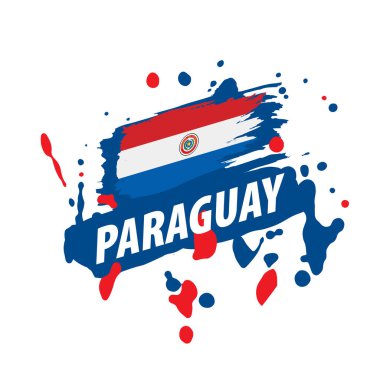 Paraguay bayrak, beyaz bir arka plan üzerinde vektör çizim