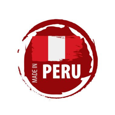 Peru bayrağı, beyaz bir arka plan üzerinde vektör çizim