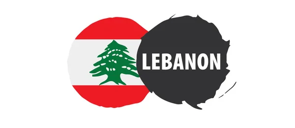 Flaga Libanu, wektor ilustracja na białym tle — Wektor stockowy