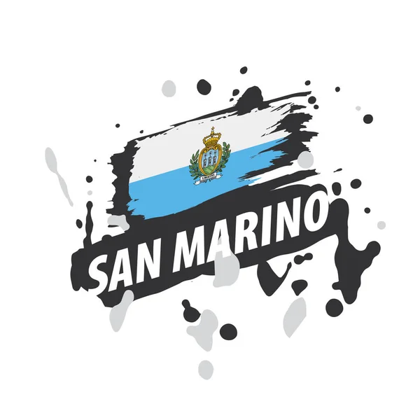 Bandera de San Marino, ilustración vectorial sobre fondo blanco — Vector de stock