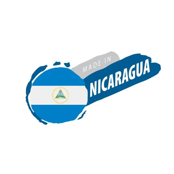 Bandiera del Nicaragua, illustrazione vettoriale su sfondo bianco — Vettoriale Stock