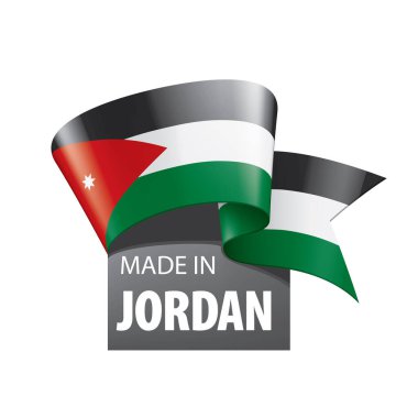 Ürdün bayrağı, beyaz arkaplanda vektör illüstrasyonu